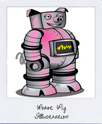 Robot Pig Illustration